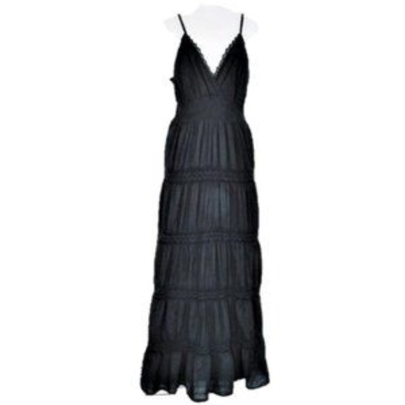 Exist Dresses & Skirts - 🛼 Pure by Exist black crochet maxi dress spaghetti straps tiered skirt beachy